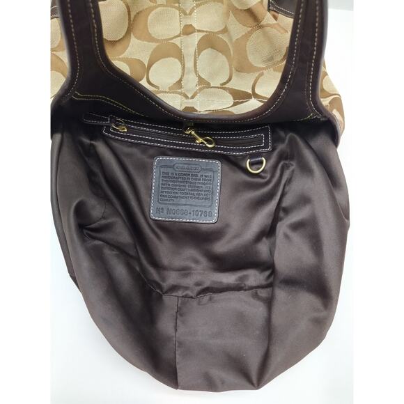 Coach Chelsea Signature Brown Canvas Leather Trim Double Handles Shoulder Bag - Picture 11 of 16